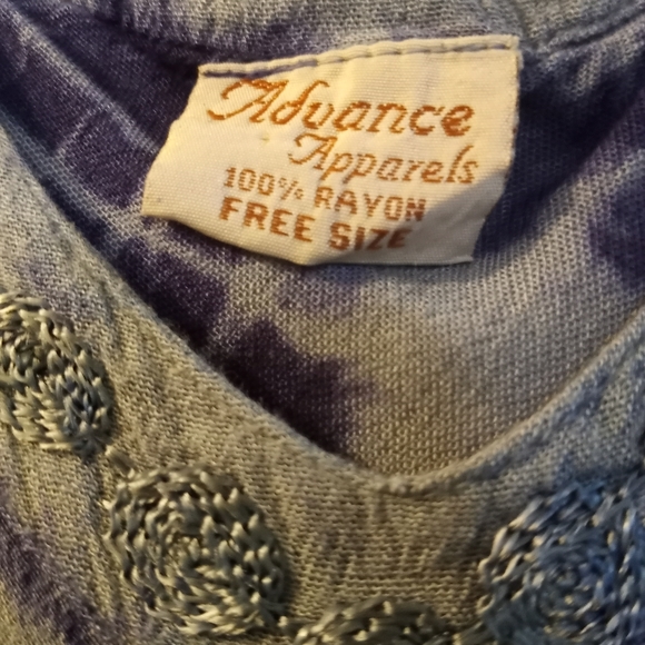 Advance Apparels Free Size Maxi Blue-Gray Dress - Picture 4 of 5